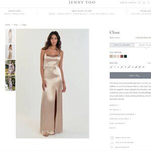 NWT Jenny Yoo Pale Gold Chase Dress Size 16